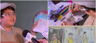 8-godišnji dečak crta Panini sličice Svetskog prvenstva jer nema para da sakuplja album